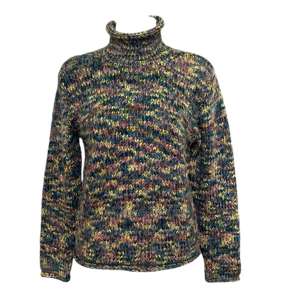 Vintage‎ Columbia Sportswear Wool Blend Knit Mock Neck Multicolor L